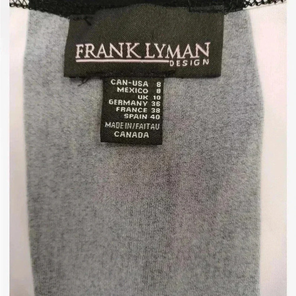 Frank Lyman Black White Geometric Sleeveless Midi Dress Size 8 - Picture 7 of 10